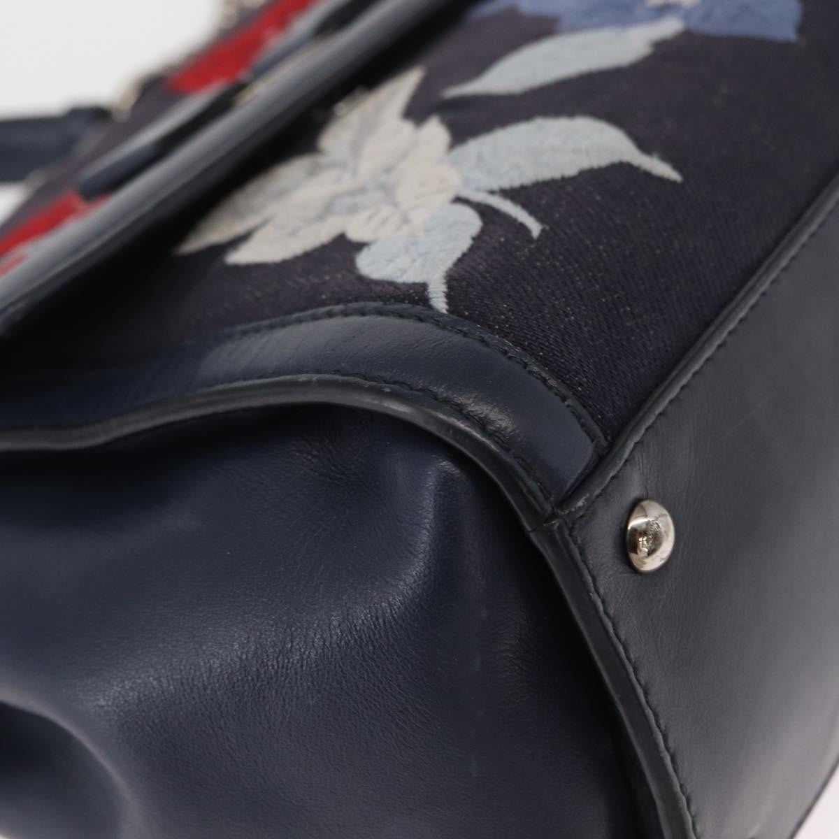 Salvatore Ferragamo Vala Handbag Leather, NAVY, DENIM_JEANS, Handbag