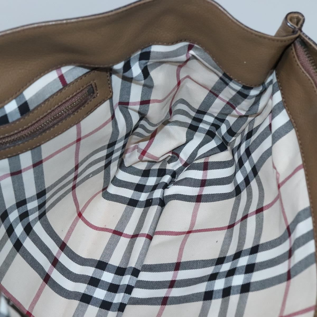 Burberry Nova Check Tote Leather, BROWN, LEATHER, Tote bag