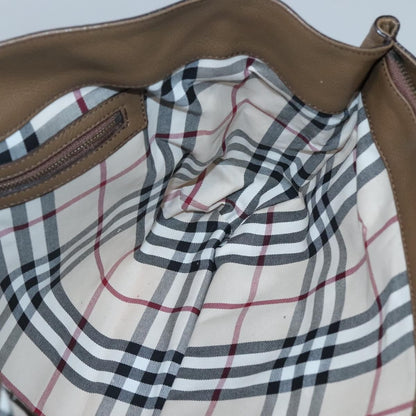 Burberry Nova Check Tote Leather, BROWN, LEATHER, Tote bag