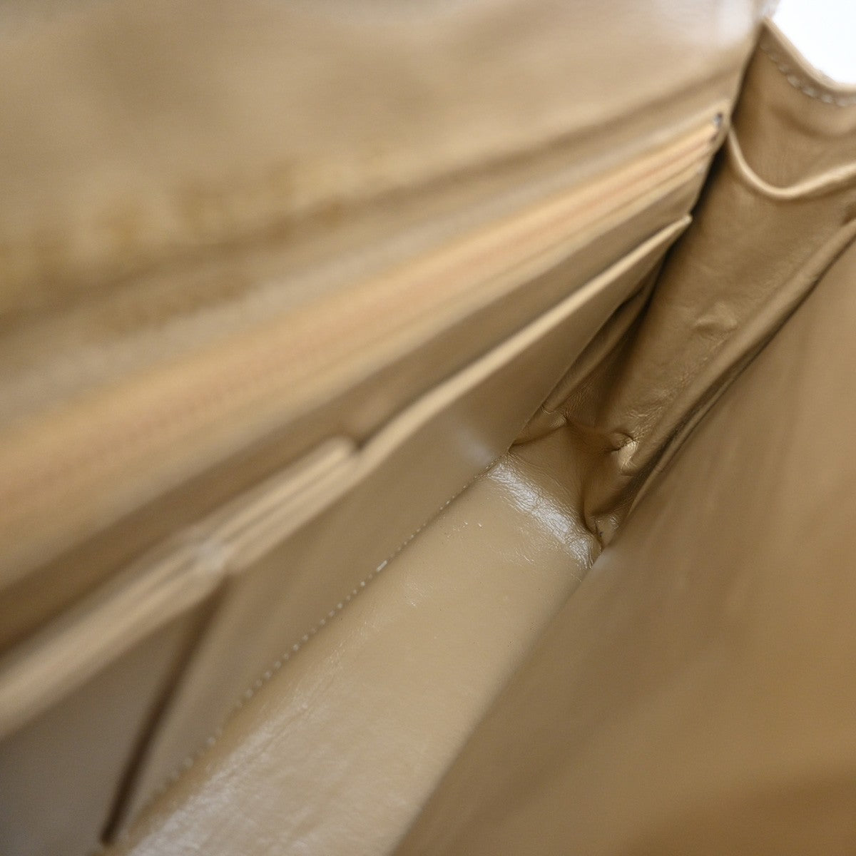 Chanel Vintage Two Tone CC Flap Bag Quilted Lambskin, BEIGE, LEATHER, Shoulder bag