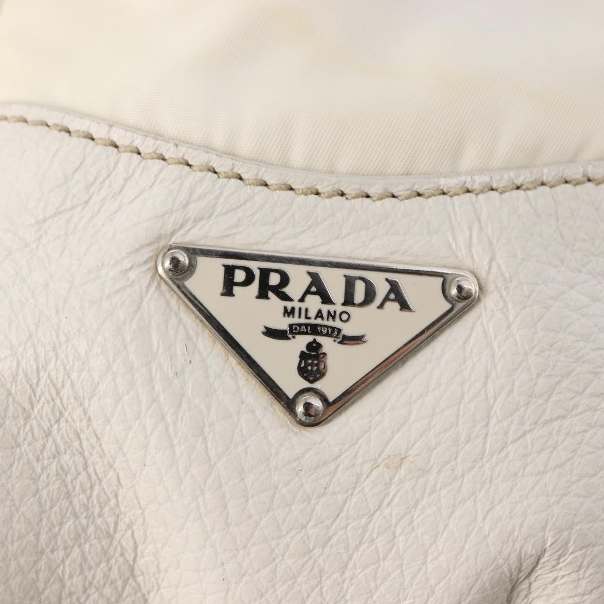 Prada Re-Edition 2002 Moon Handle Bag Re-Nylon and Leather, WHITE, NYLON, Shoulder bag