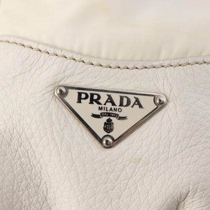 Prada Re-Edition 2002 Moon Handle Bag Re-Nylon and Leather, WHITE, NYLON, Shoulder bag