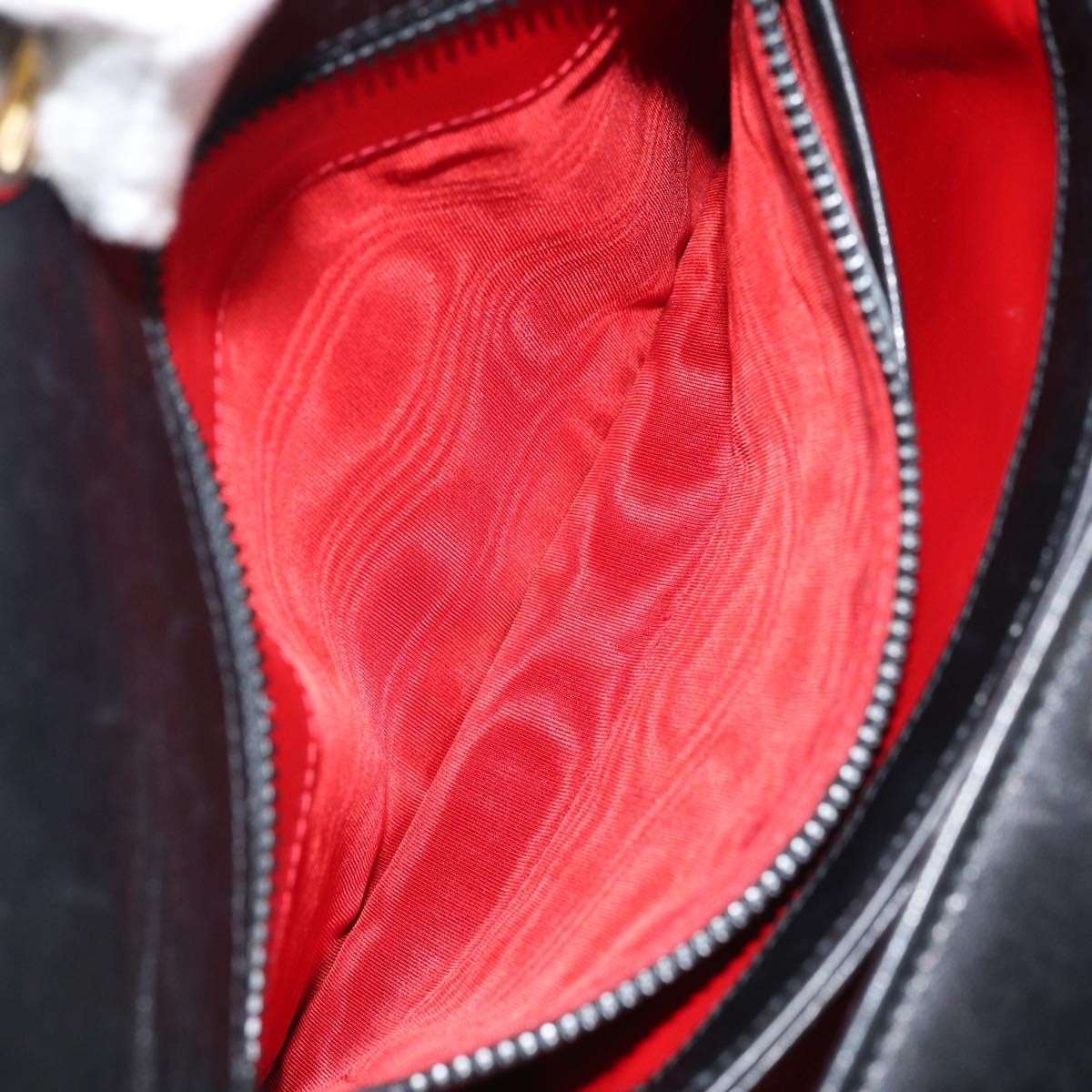 Gucci Vintage Convertible Box Crossbody Bag Leather, BLACK, LEATHER, Handbag