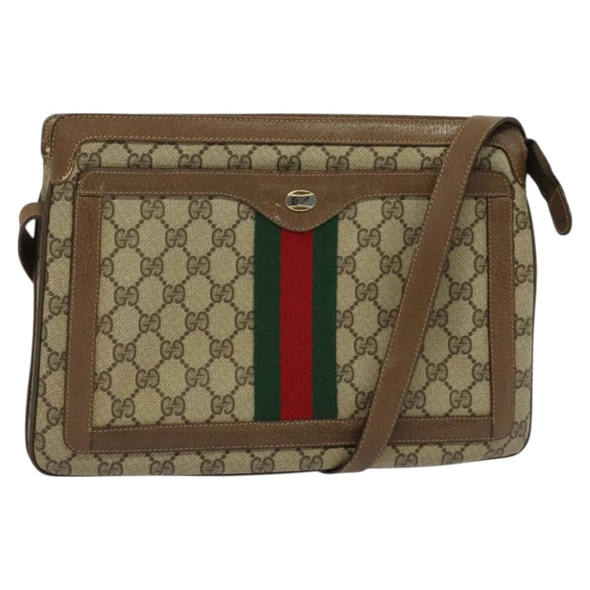 Gucci Vintage Shoulder Bag GG Coated Canvas, BEIGE, PVC, Shoulder bag