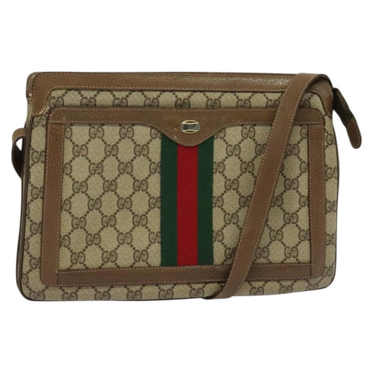 Gucci Vintage Shoulder Bag GG Coated Canvas, BEIGE, PVC, Shoulder bag