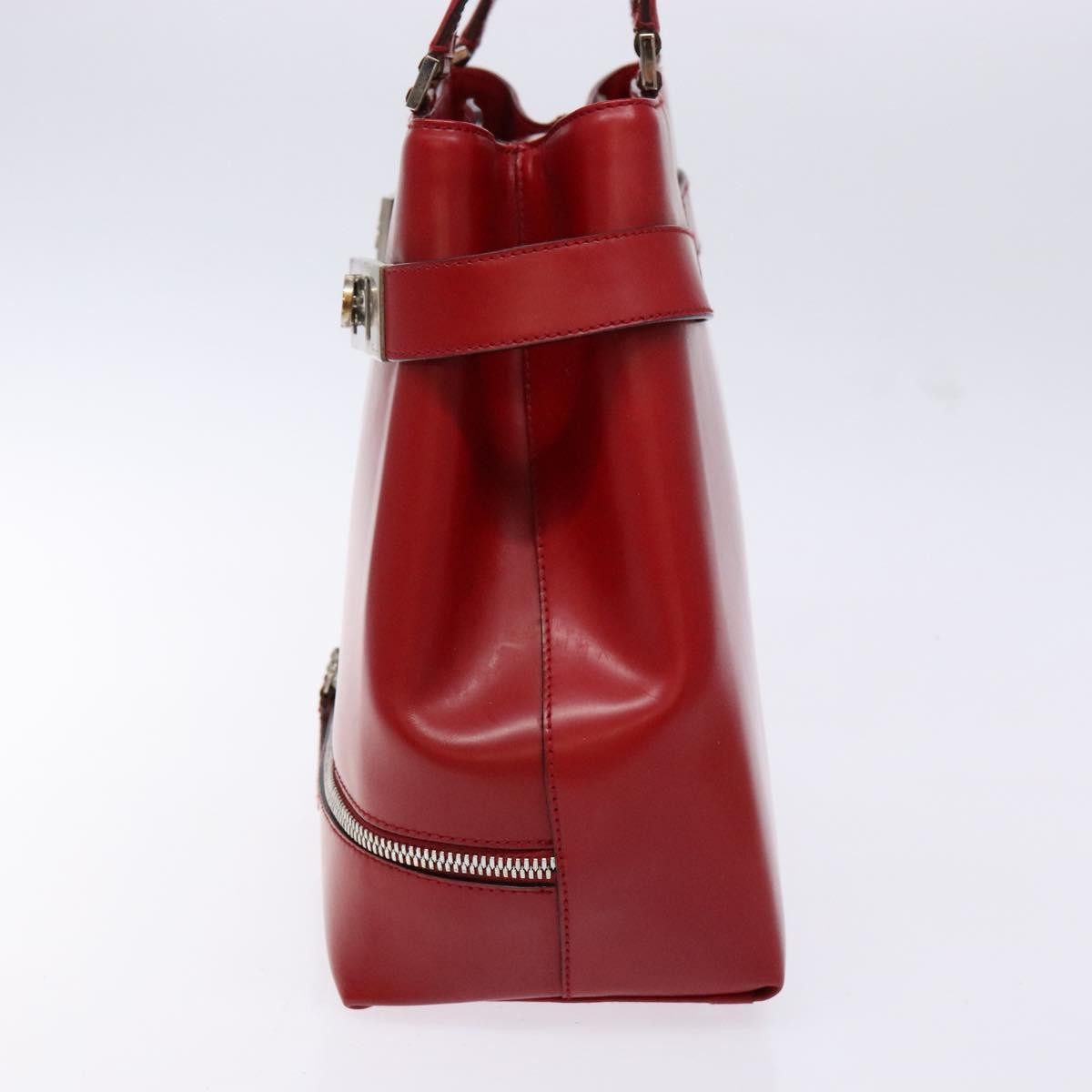 Salvatore Ferragamo Gancini handbag Leather, RED, LEATHER, Handbag