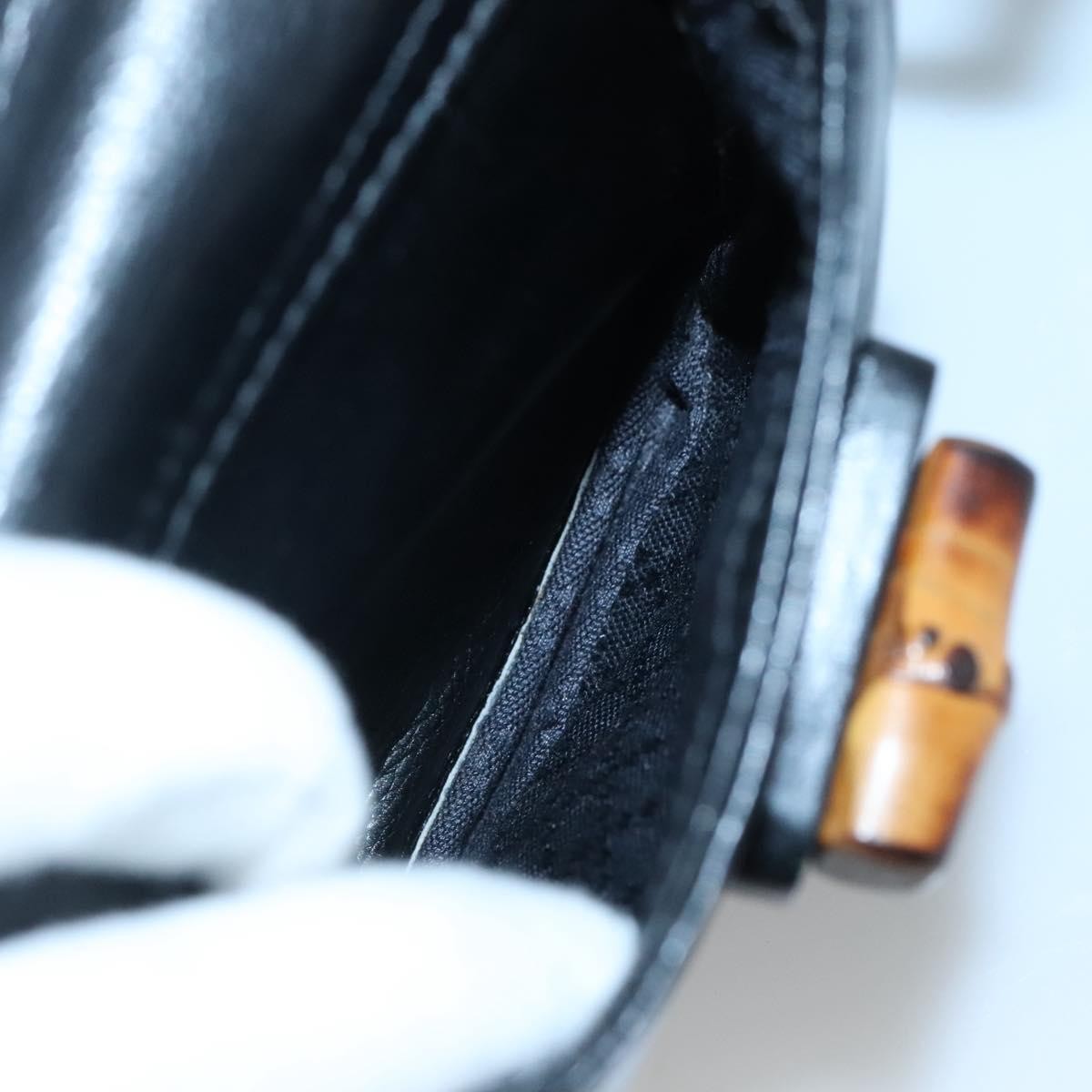 Gucci Vintage Bamboo Backpack Leather, BLACK, LEATHER, Backpack