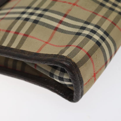 Burberry Nova check Pochette Canvas, BEIGE, CANVAS, Clutche & pouche