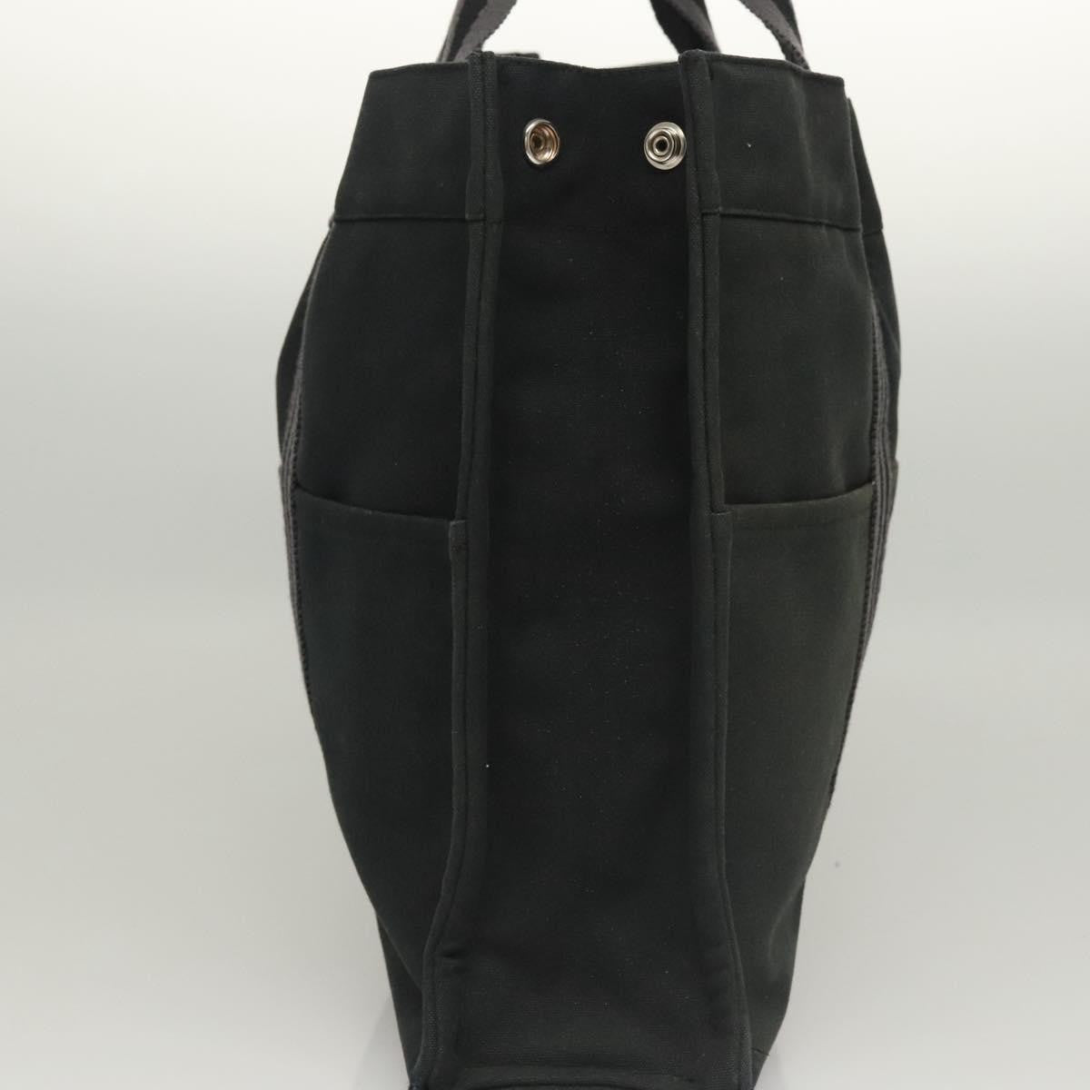 Hermes Fourre Tout Tote Canvas, BLACK, CANVAS, Tote bag