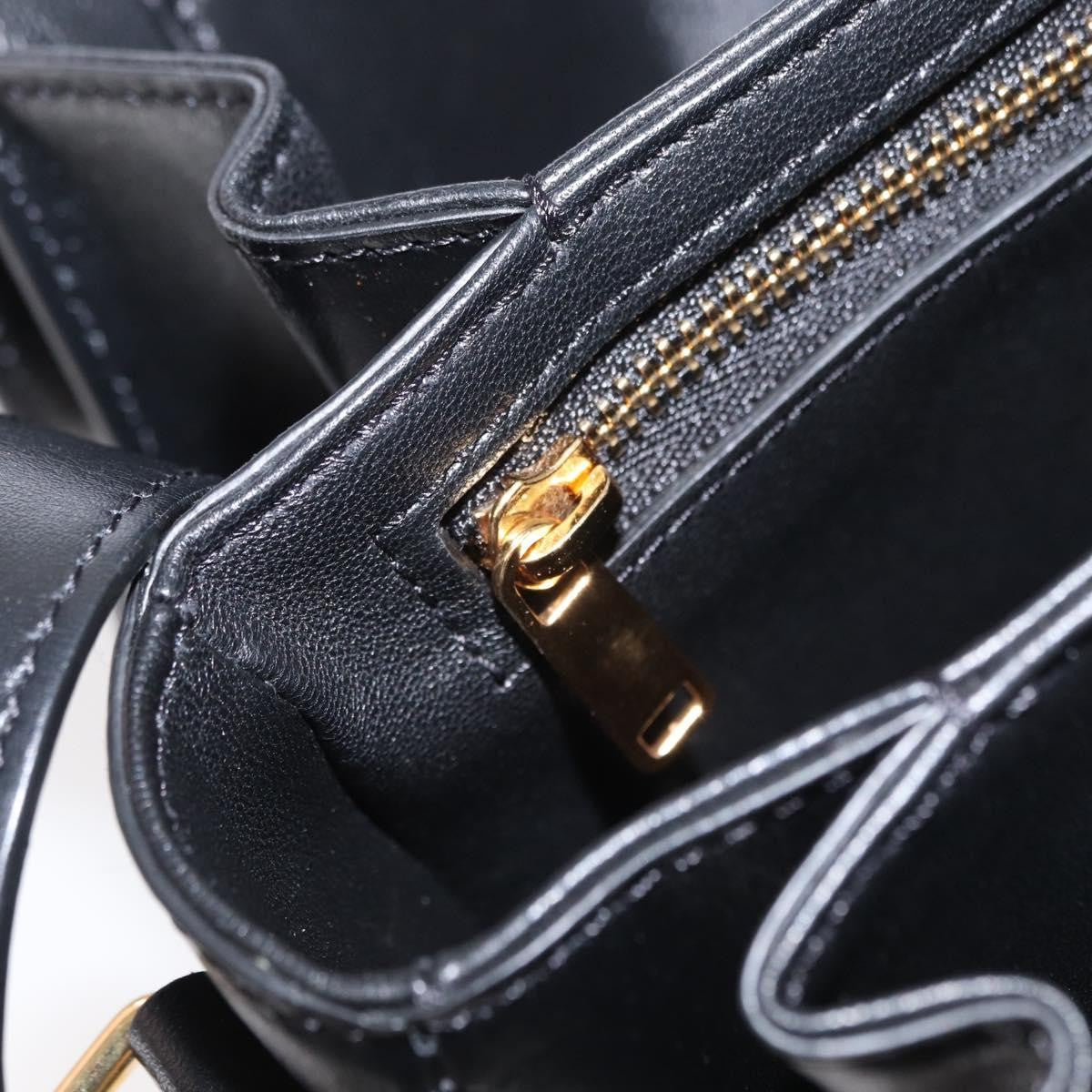 Celine Triomphe Shoulder Bag Canvas with Leather, BLACK, LEATHER, Shoulder bag