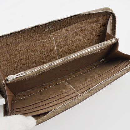 Hermes Azap Zip Around Wallet Epsom, GRAY, LEATHER, Wallets