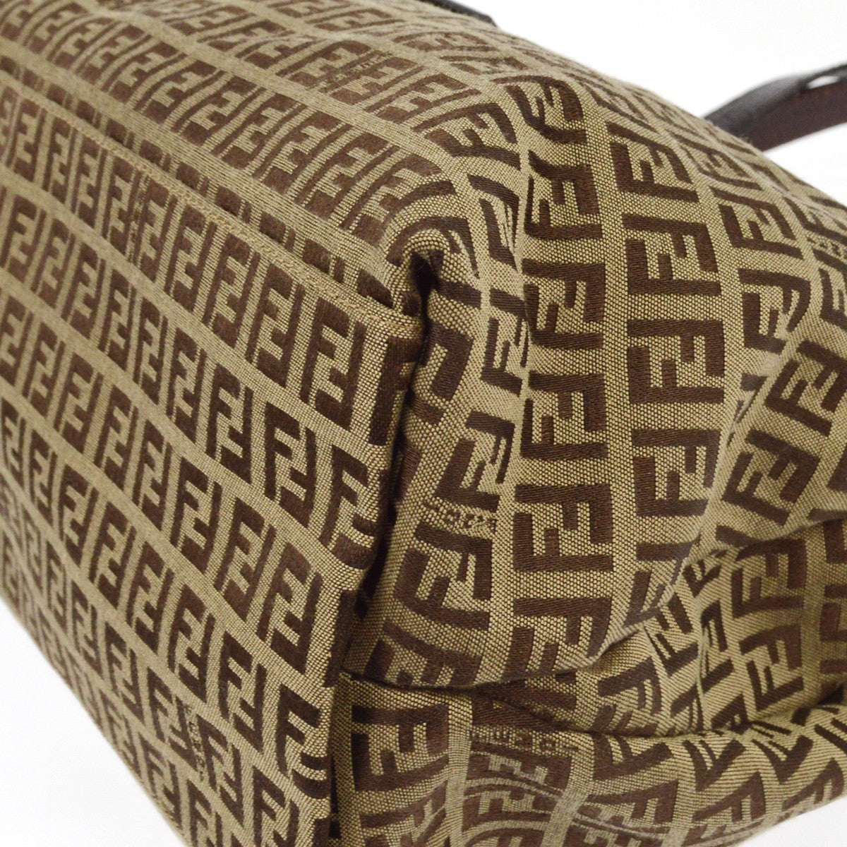 Fendi Vintage Flap Satchel Zucchino Canvas, BROWN, CANVAS, Handbag