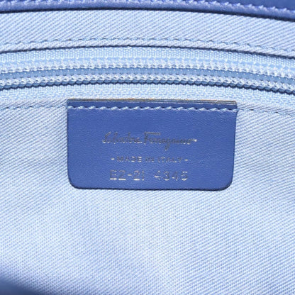 Salvatore Ferragamo Gancini Shoulder Bag Canvas, BLUE, CANVAS, Shoulder bag