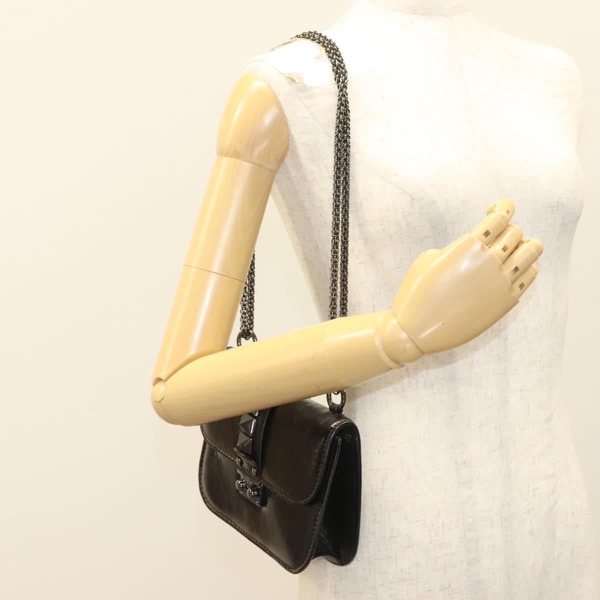 Valentino Garavani Glam Lock Shoulder Bag Leather, BROWN, LEATHER, Shoulder bag