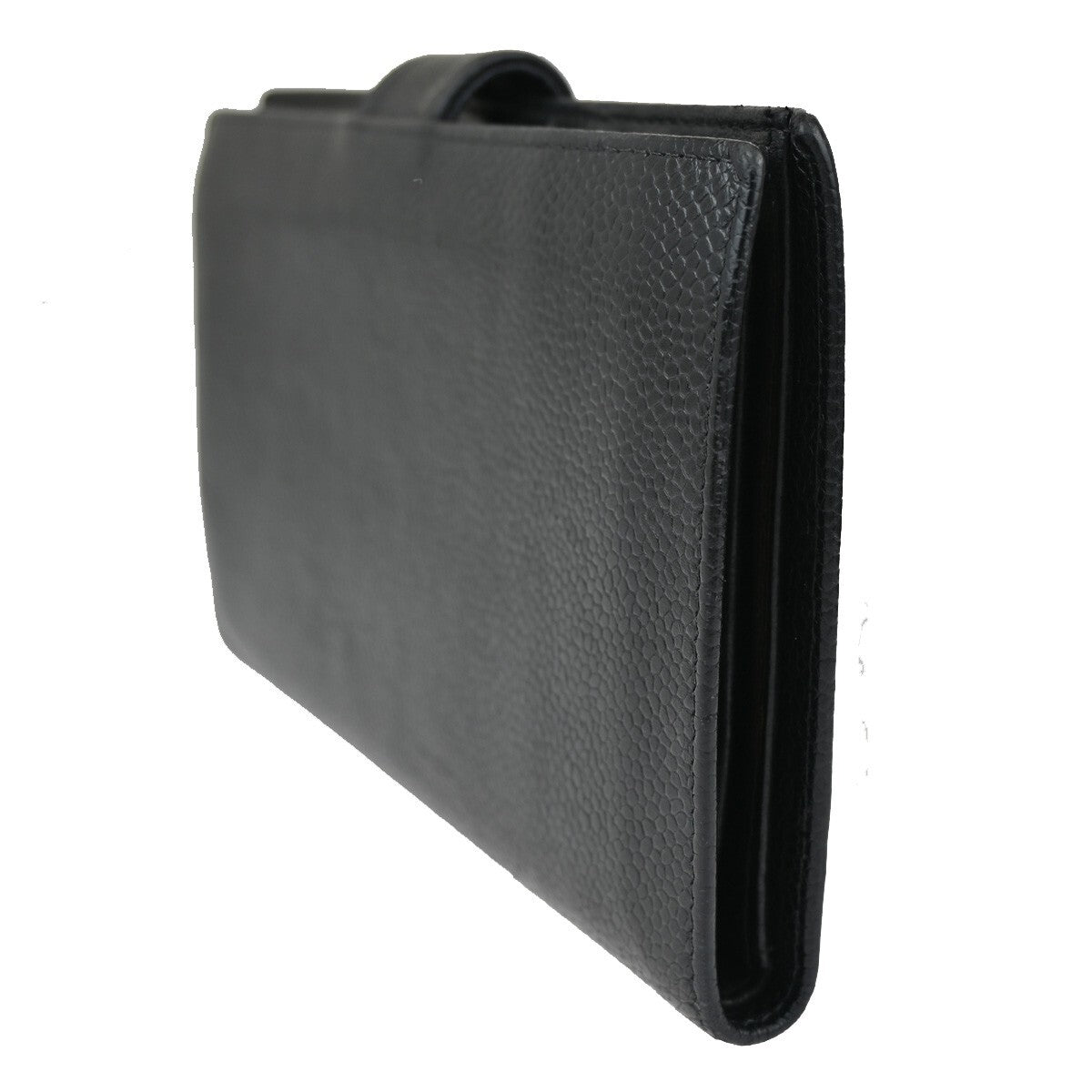 Chanel CC Bifold Wallet Quilted Caviar, BLACK, LEATHER, Wallets