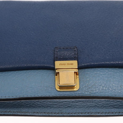 Miu Miu Shoulder Bag Leather, BLUE, LEATHER, Shoulder bag