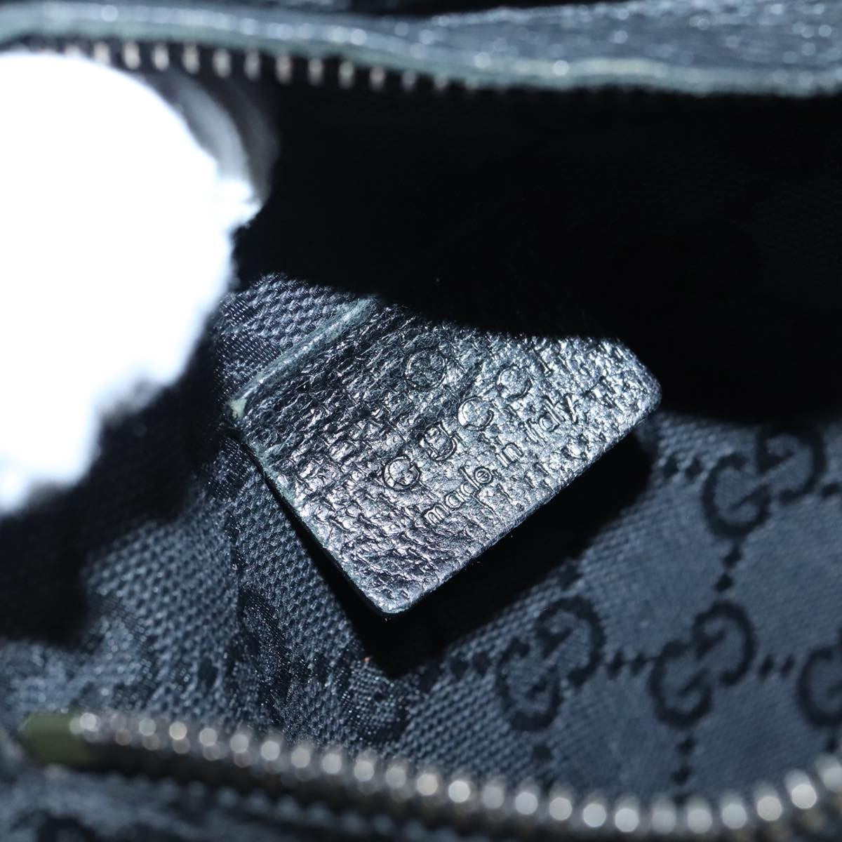 Gucci Vintage Double Belt Bag GG Canvas with Leather, BLACK, CANVAS, Clutche & pouche