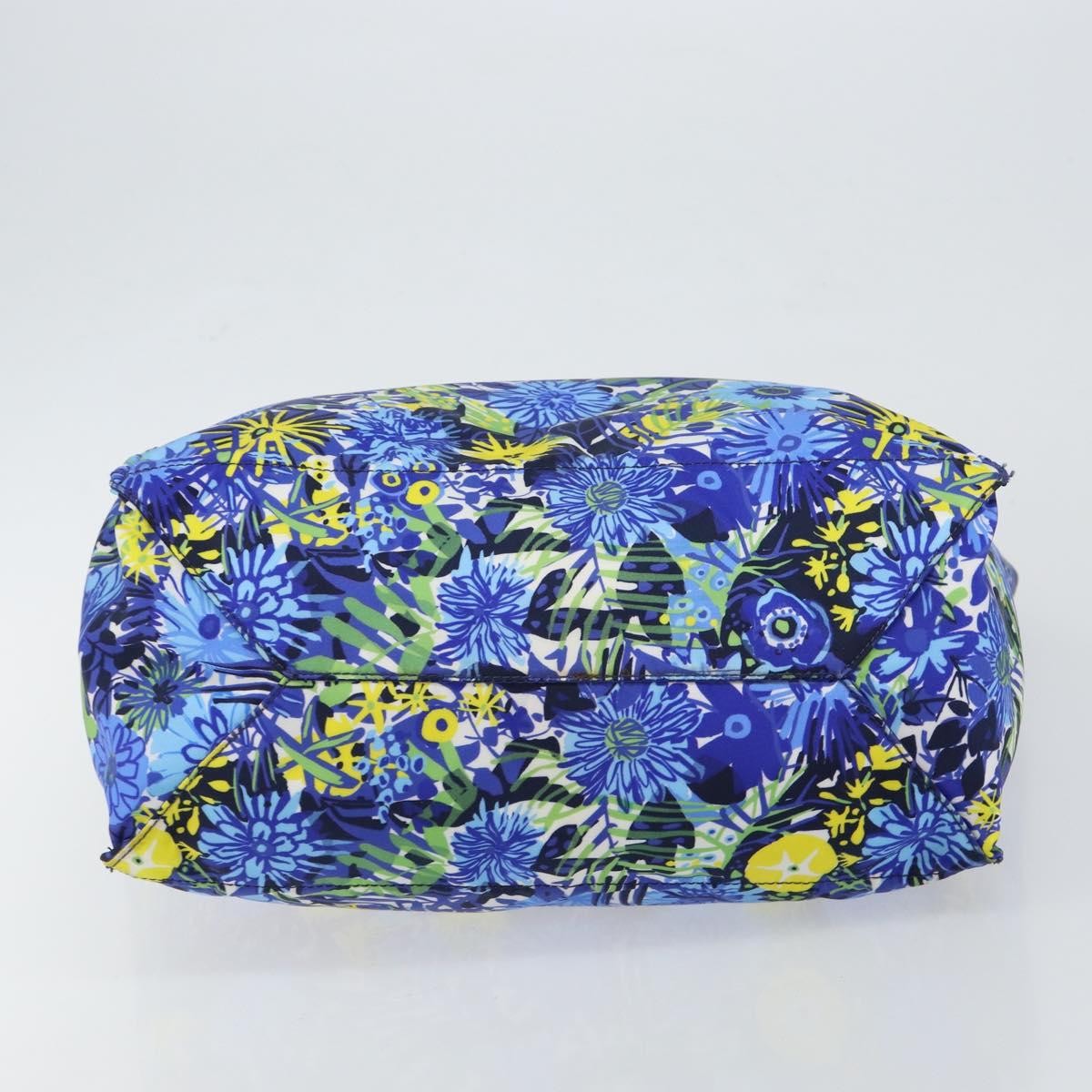 Prada Floreal Tote Printed Tessuto, BLUE, NYLON, Tote bag
