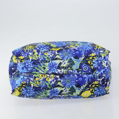 Prada Floreal Tote Printed Tessuto, BLUE, NYLON, Tote bag