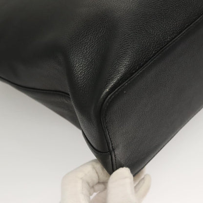 Burberry Tote Leather, BLACK, LEATHER, Tote bag