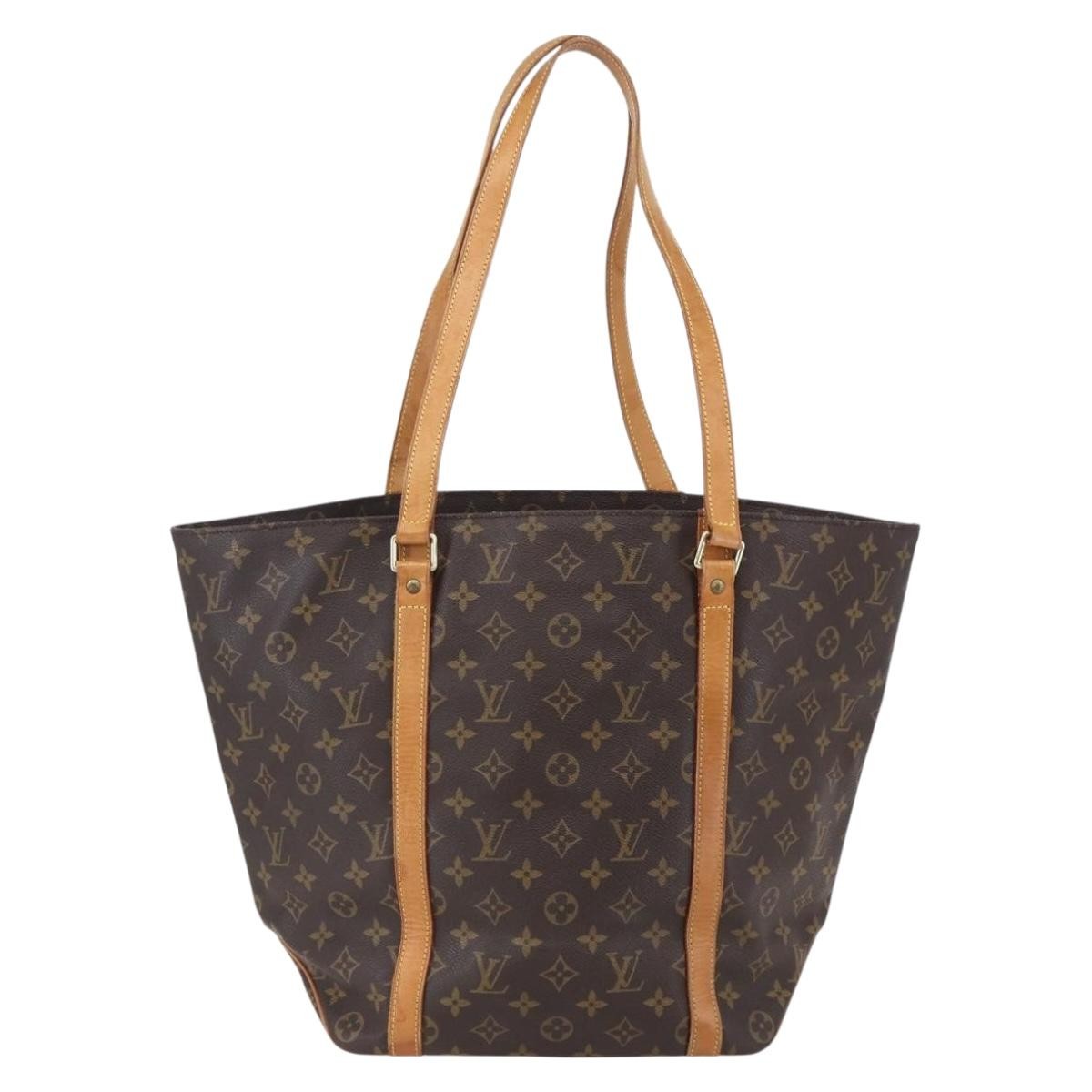 Louis Vuitton Shopping Sac Handbag Monogram Canvas, BROWN, CANVAS, Tote bag