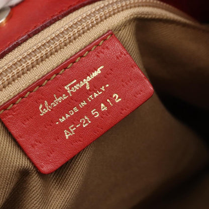 Salvatore Ferragamo Gancini Shoulder Bag Leather, RED, LEATHER, Shoulder bag