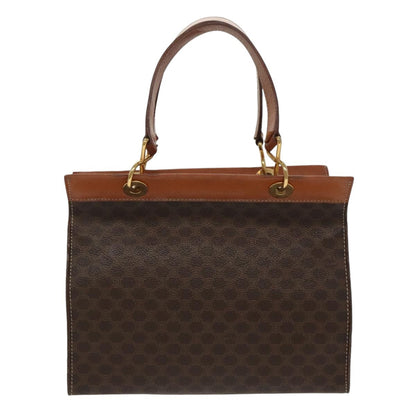 Celine Macadam Handbag Macadam with leather, BROWN, CANVAS, Handbag