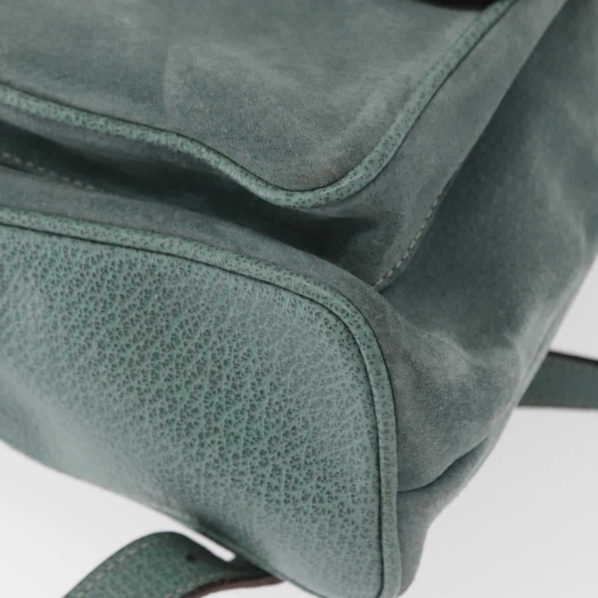Gucci Vintage Bamboo Backpack Suede, TURQUOISE, SUEDE, Backpack