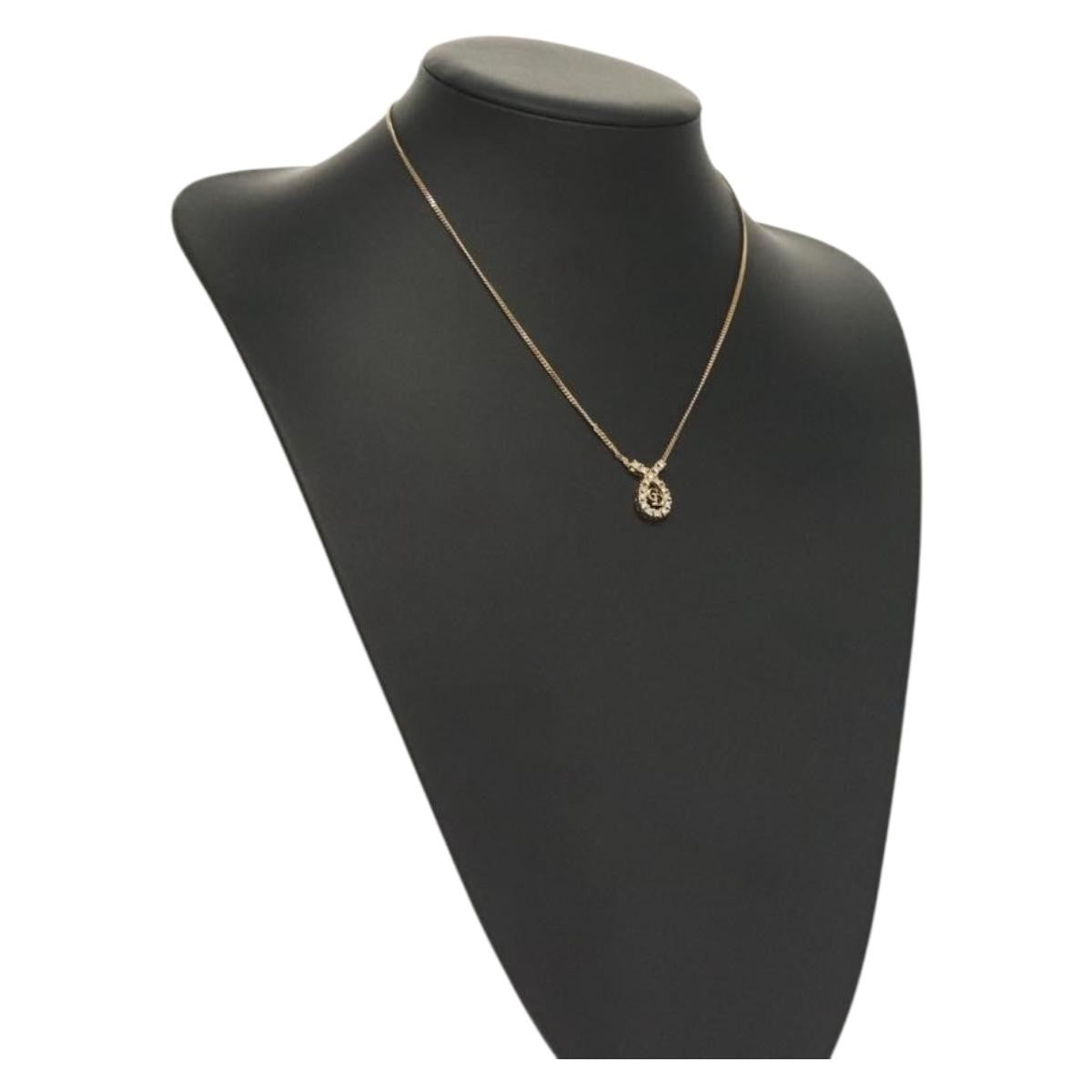 Christian Dior CD Pendant Necklace Gold-plated, GOLD, METAL, Necklace