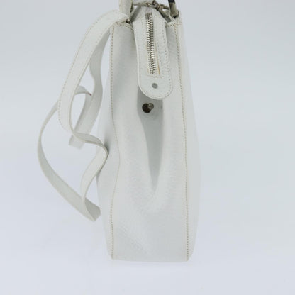 Salvatore Ferragamo Gancini handbag Leather, WHITE, LEATHER, Handbag