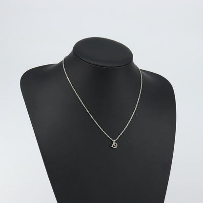 Christian Dior D logo Pendant Necklace Metal, SILVER, METAL, Necklace