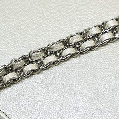 Chanel Timeless Wallet on Chain Textured Leather, Silver, Leather, Wallet