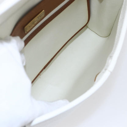 Christian Dior Vintage CD Logo Shoulder Bag Leather, WHITE, LEATHER, Shoulder bag