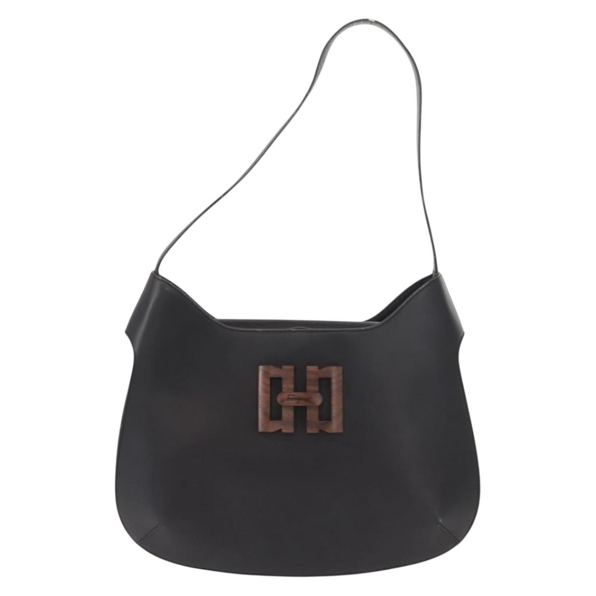 Salvatore Ferragamo Shoulder Bag Leather, BLACK, LEATHER, Shoulder bag