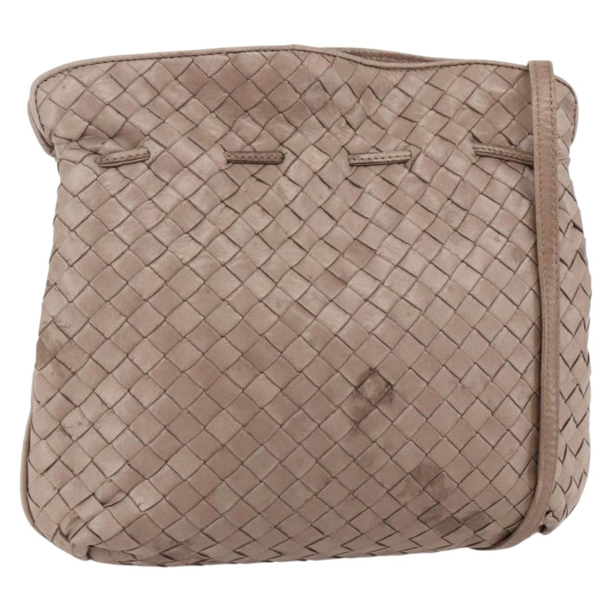 Bottega Veneta Intrecciato Shoulder bag Leather, BEIGE, LEATHER, Shoulder bag