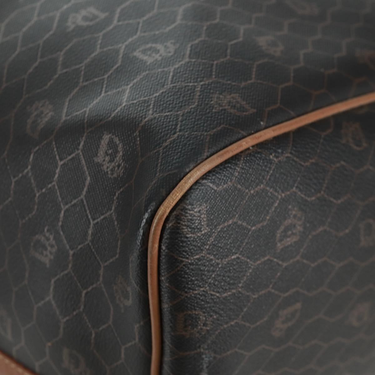 Christian Dior Vintage Honeycomb Boston bag Canvas and Leather, BLACK, CANVAS, Travel bag