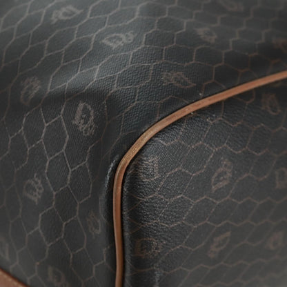 Christian Dior Vintage Honeycomb Boston bag Canvas and Leather, BLACK, CANVAS, Travel bag
