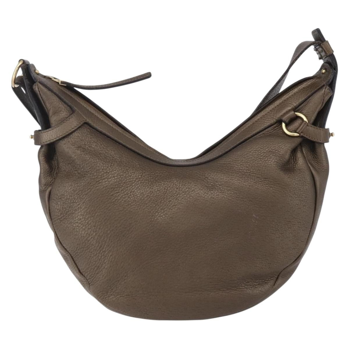 Salvatore Ferragamo Vintage Shoulder Bag Leather, BROWN, LEATHER, Shoulder bag