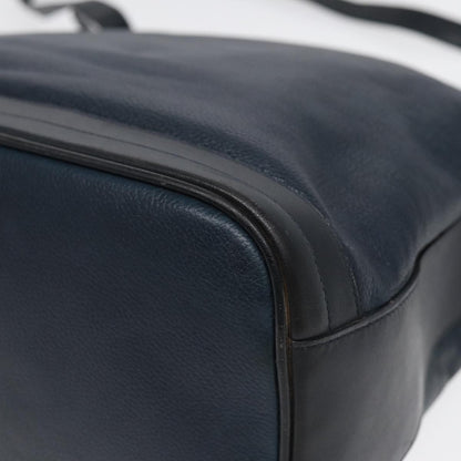 Gucci Vintage Shoulder Bag Leather, NAVY, LEATHER, Shoulder bag