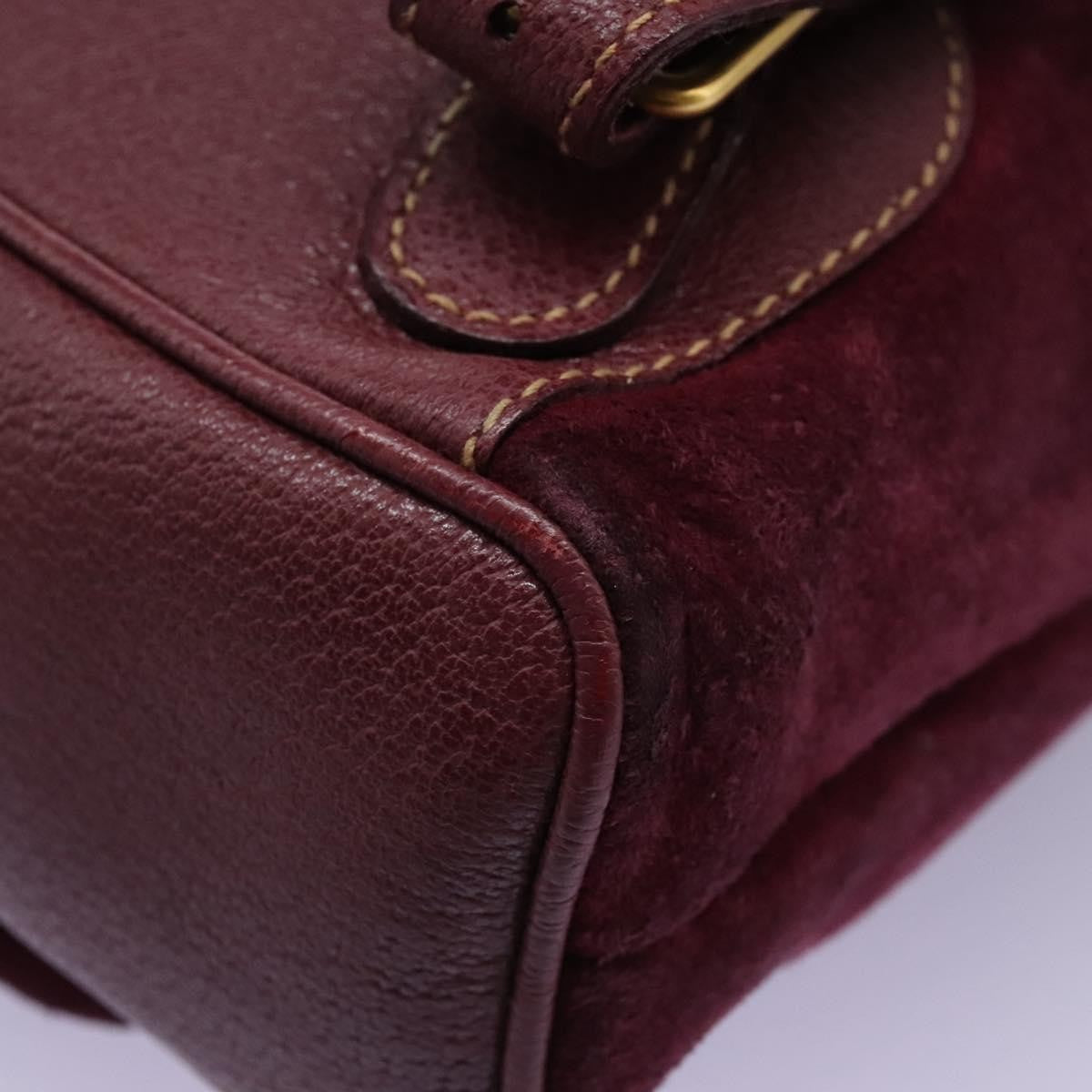 Gucci Vintage Bamboo Backpack Suede, PURPLE, SUEDE, Backpack