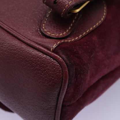 Gucci Vintage Bamboo Backpack Suede, PURPLE, SUEDE, Backpack