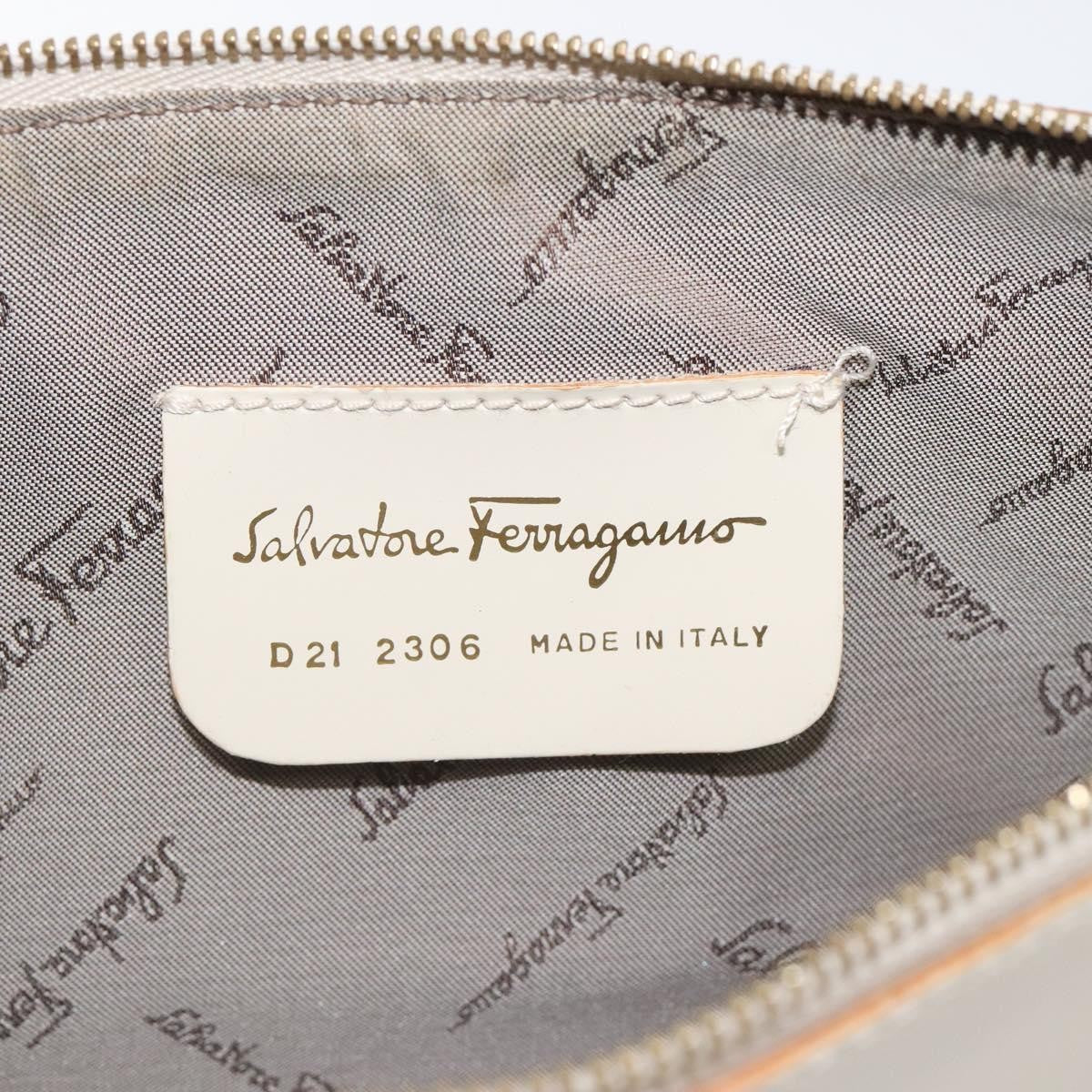 Salvatore Ferragamo Gancini Shoulder Bag Leather, BEIGE, LEATHER, Shoulder bag
