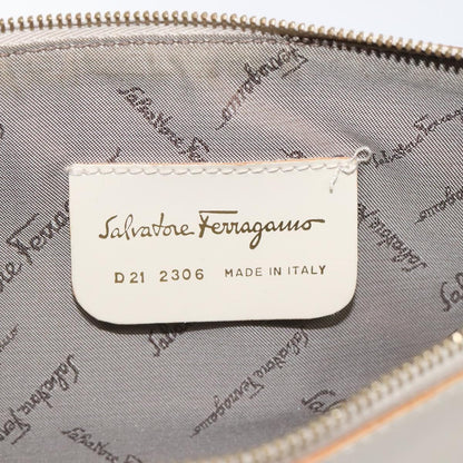 Salvatore Ferragamo Gancini Shoulder Bag Leather, BEIGE, LEATHER, Shoulder bag