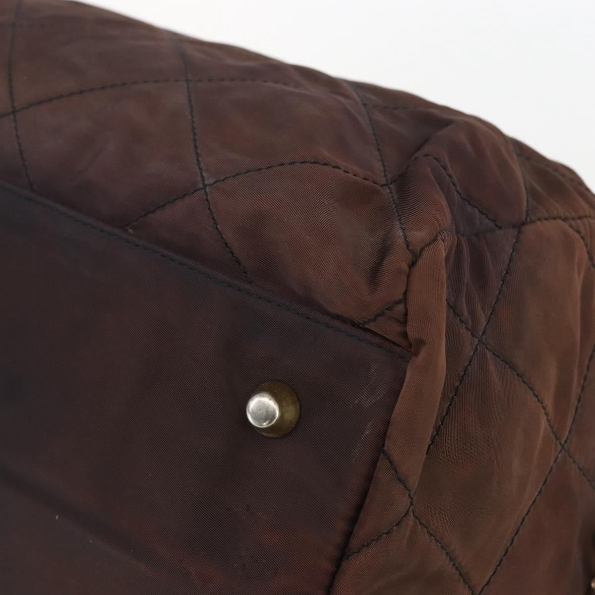 Prada Vintage Chain Handbag Tessuto, BROWN, NYLON, Handbag