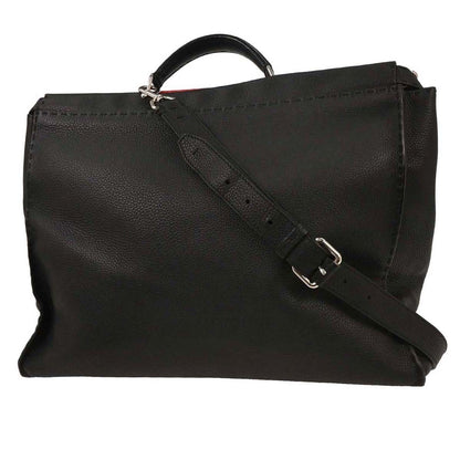 Fendi Monster Selleria Peekaboo Fit Bag Leather, BLACK, LEATHER, Handbag