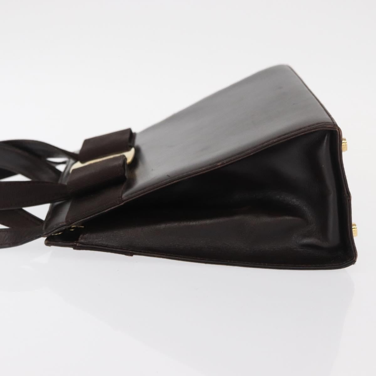 Salvatore Ferragamo Convertible Vara Bow Tote Leather, BROWN, LEATHER, Handbag