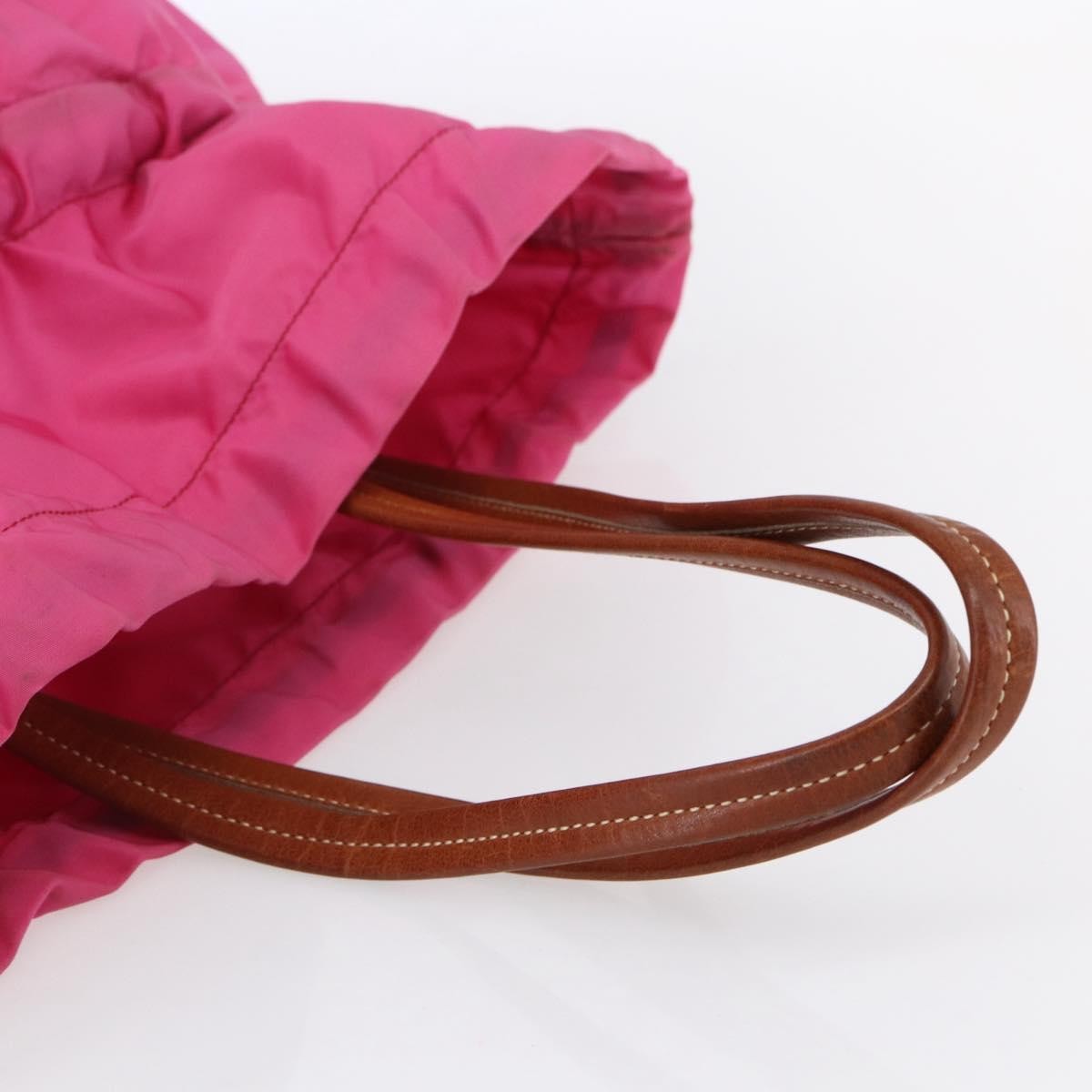 Prada Logo Drawstring Tote Tessuto, PINK, NYLON, Tote bag