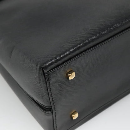 Salvatore Ferragamo Gancini Convertible Top Handle Bag Leather, BLACK, LEATHER, Handbag