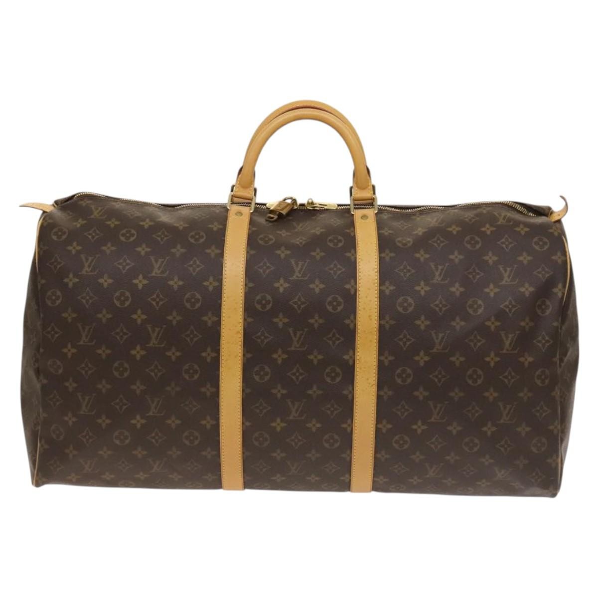 Louis Vuitton Keepall Bag Monogram Canvas, BROWN, CANVAS, Travel bag