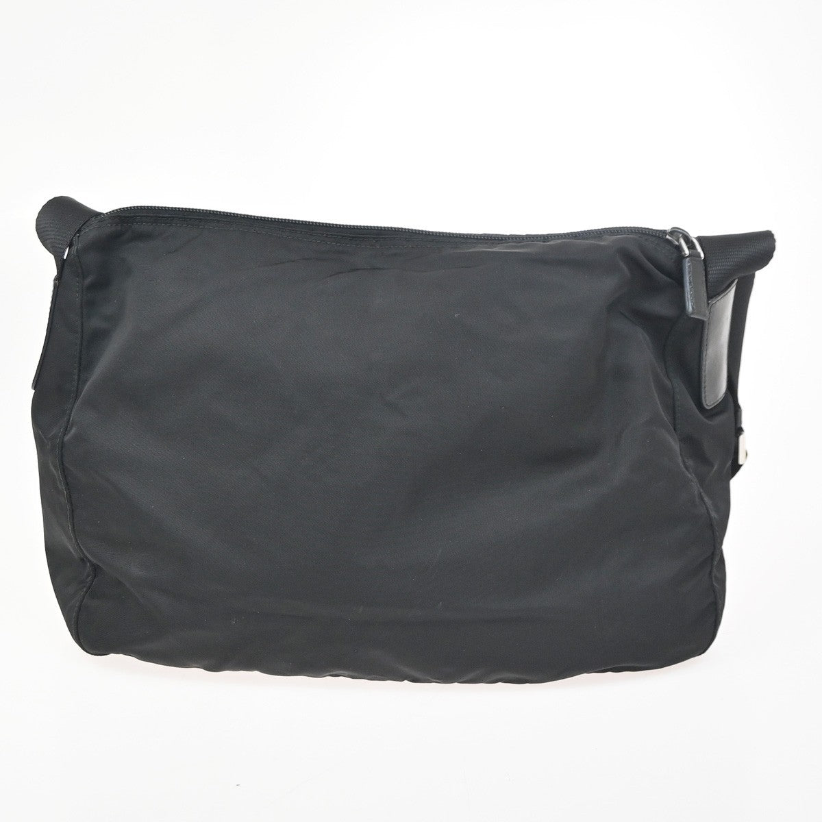 Prada Zip Buckle Messenger Bag Tessuto, BLACK, NYLON, Crossbody bag
